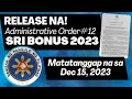 Administrative order no 12  releasing of sri benefits 2023 will be on december 15 2023