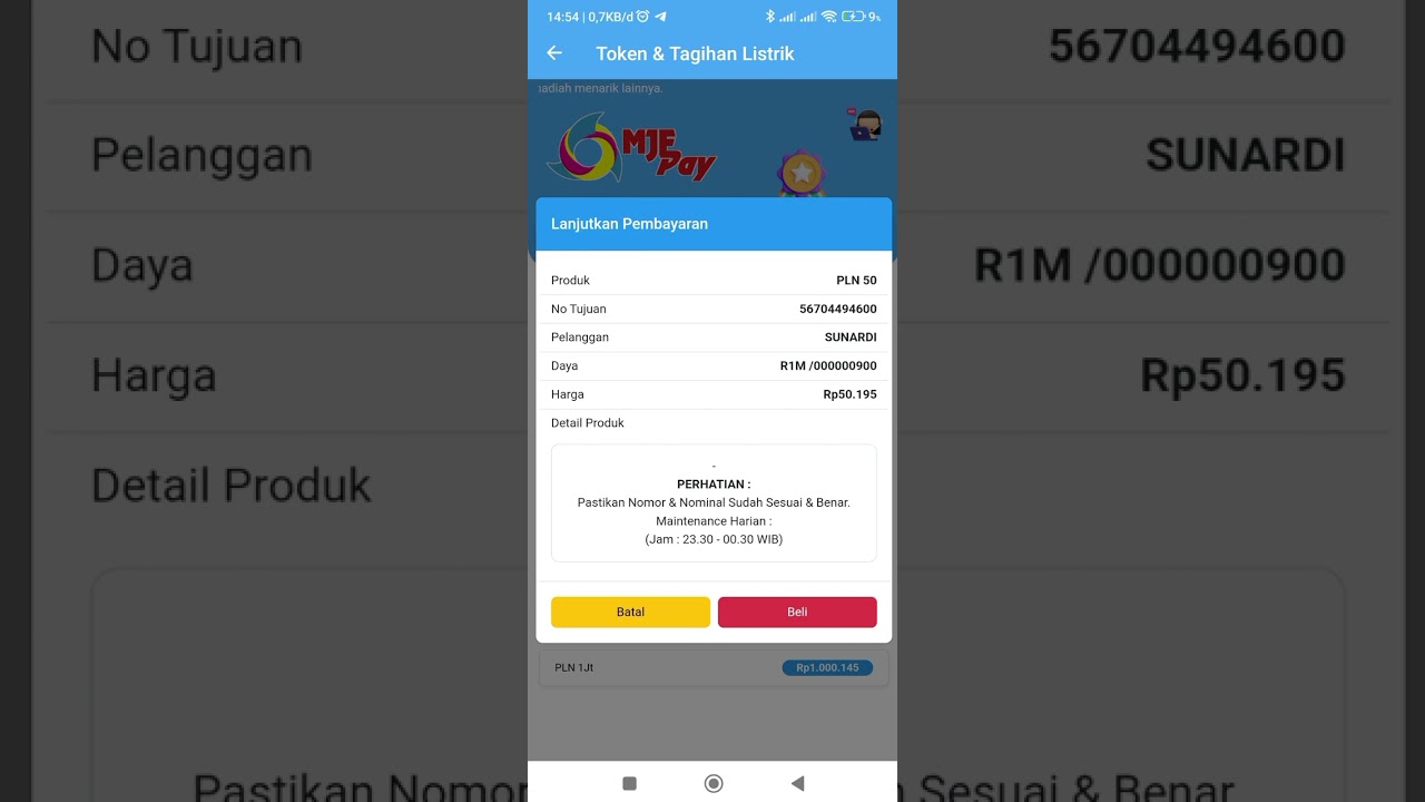 Cara Beli Token Listrik Murah di Aplikasi MJF PAY