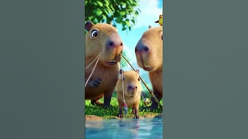 Capybara Family Goes Fishing