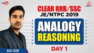 RRB NTPC 2019 | Analogy | Day 1 | Reasoning | Kamaldeep Sir | 11 A.M