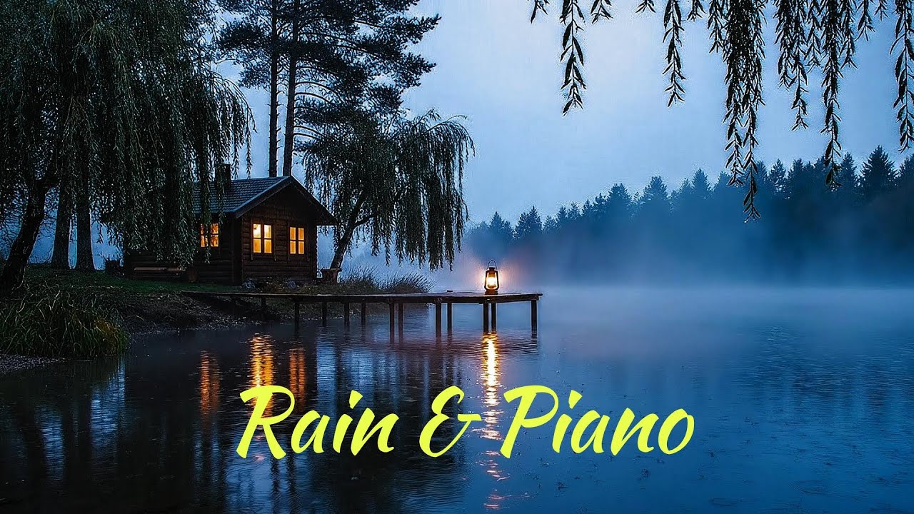 Soft Night Rain and Piano Sounds for Rest 🌧  Forest Atmosphere to Relax, Focus and Meditation