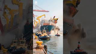 Heavy-Duty Crane Snaps and Destroys Cargo Vessel in a Split Second – Caught on Camera #shorts