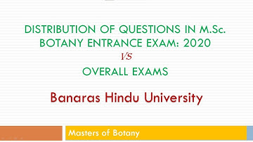 BHU M.Sc. BOTANY 2020 Vs BHU Previous Years All Exams | Distribution of Questions