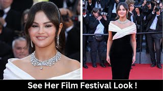 Selena Gomez Wows in Gorgeous Black and White Gown at Cannes Film Festival