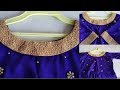 attractive blue kurti aari design using with normal needle\\elegant design