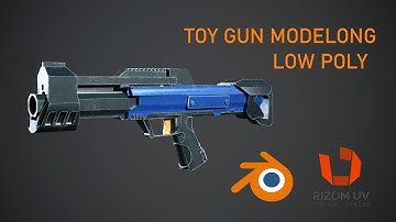 Make A Toy Gun By Blender and Box Cutter #blender  #tutorial #gun #lowpoly #game