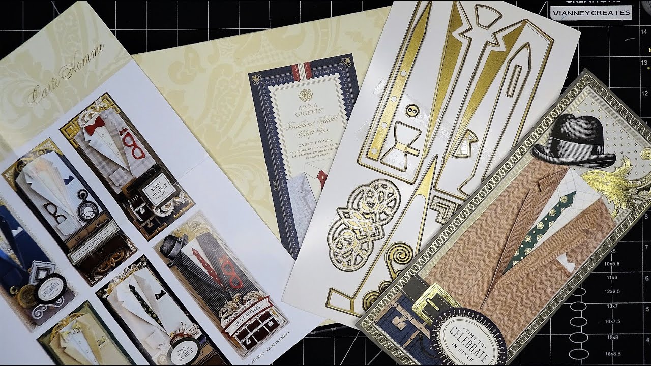 Anna Griffin Carte Homme Slimline Finishing School Craft Box Unboxing, Review & Tutorial! AVAILABLE!