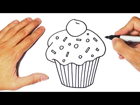 How to draw a Cupcake Step by Step | Cupcake Drawing Lesson
