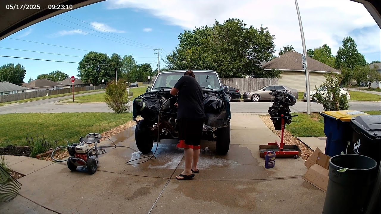 Cleaning thirty years off this engine bay and motor.