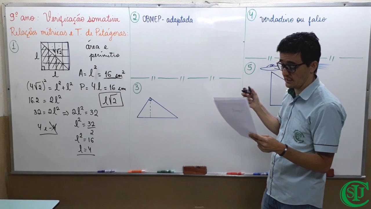 Em Uma Aula De Geometria Caio Realizou