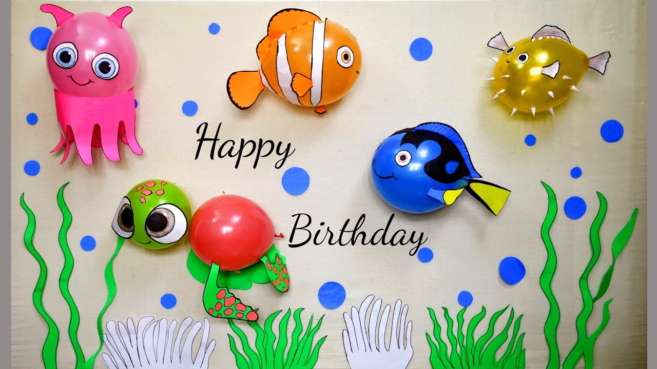 BALLOON decoration for Birthday (2020)/NEMO Fish theme decoration/Birthday  decoration ideas at Home 