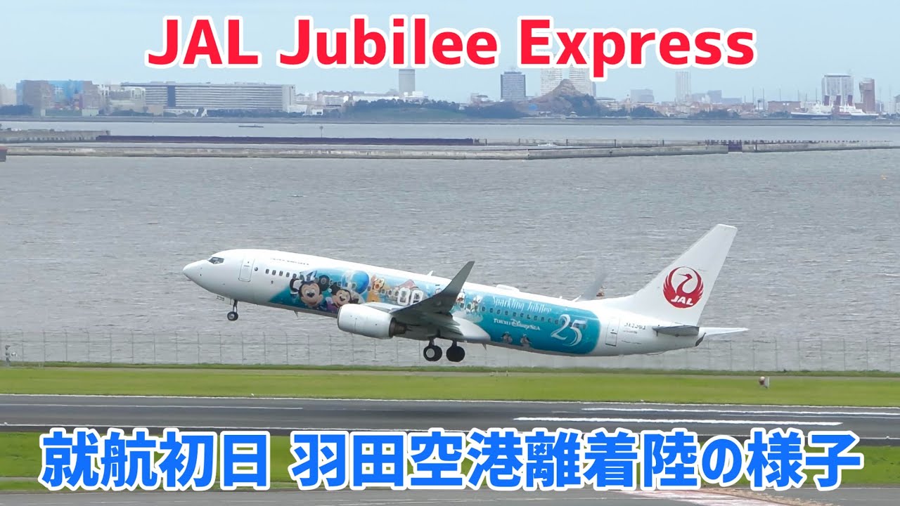 【就航初日】JAL Jubilee Express JL626便 着陸〜スポットイン＆JL145便 青森行き C滑走路（R/W34R）離陸　羽田空港にて　2026/06/04 JA339J