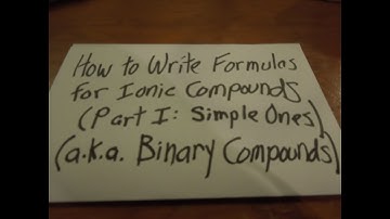 How to Write Formulas for Ionic Compounds Part I:  Simple Ones