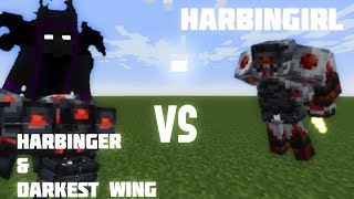 Harbinger & Darkest wing VS Harbingirl Mob battle:mcpe