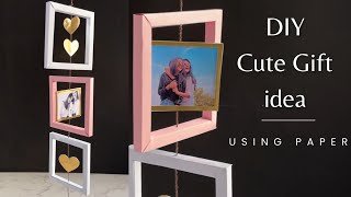 DIY Cute Gift Idea using Paper | Swing Paper photo frame | How To Make Rotating Photo Frame At Home