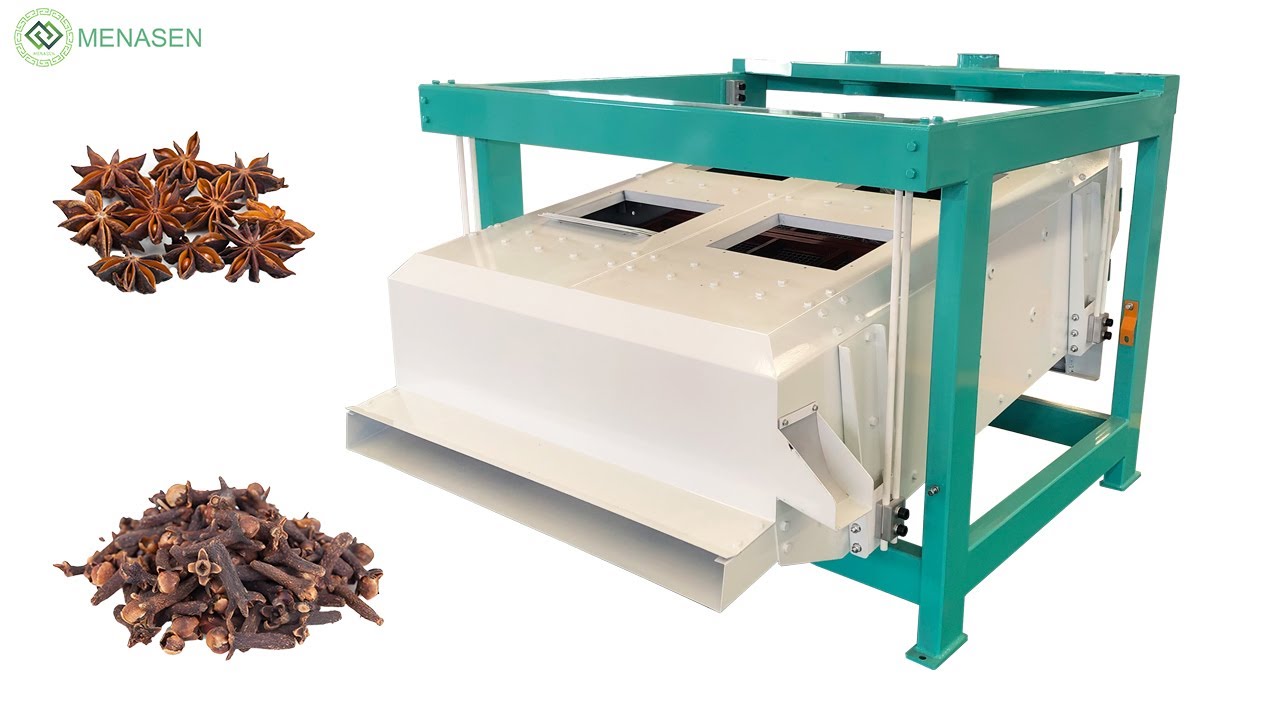 MNS-1015 Automatic Wheat Grain Cleaning Machine| Cloves Spice Black Pepper Rotary Vibrating Screen