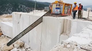 Incredibly Modern Granite Quarrying Machine Technology - Marble &amp; Blue Limestone Quarrying Process.