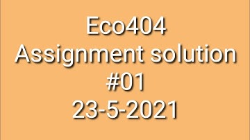 Eco404  Assignment 1  //Pakistani Lyceum
