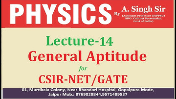 Lecture-14 General Aptitude for CSIR-NET | GATE