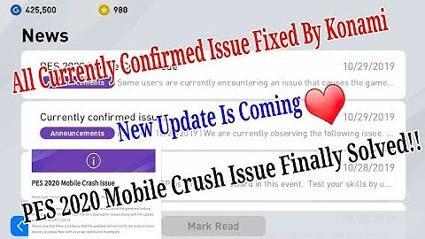 PES 2020 Mobile Crashing Issue & Other All Problem Fixed By Konami || PES Galaxy Mobile ||