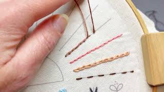 🌿 Stem Stitch Embroidery Stitch Tutorial | Step-by-Step Hand Embroidery for Beginners