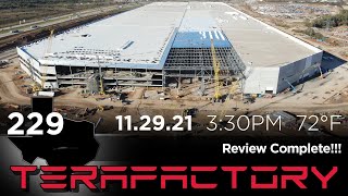Tesla Terafactory Texas Update #229 in 4K: Review Complete 11/29/21 (3:30pm | 72°F)
