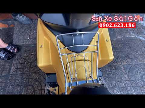 Video Honda Airblade 2014 sơn dàn áo Vàng kim mờ phối đen... - youtube
