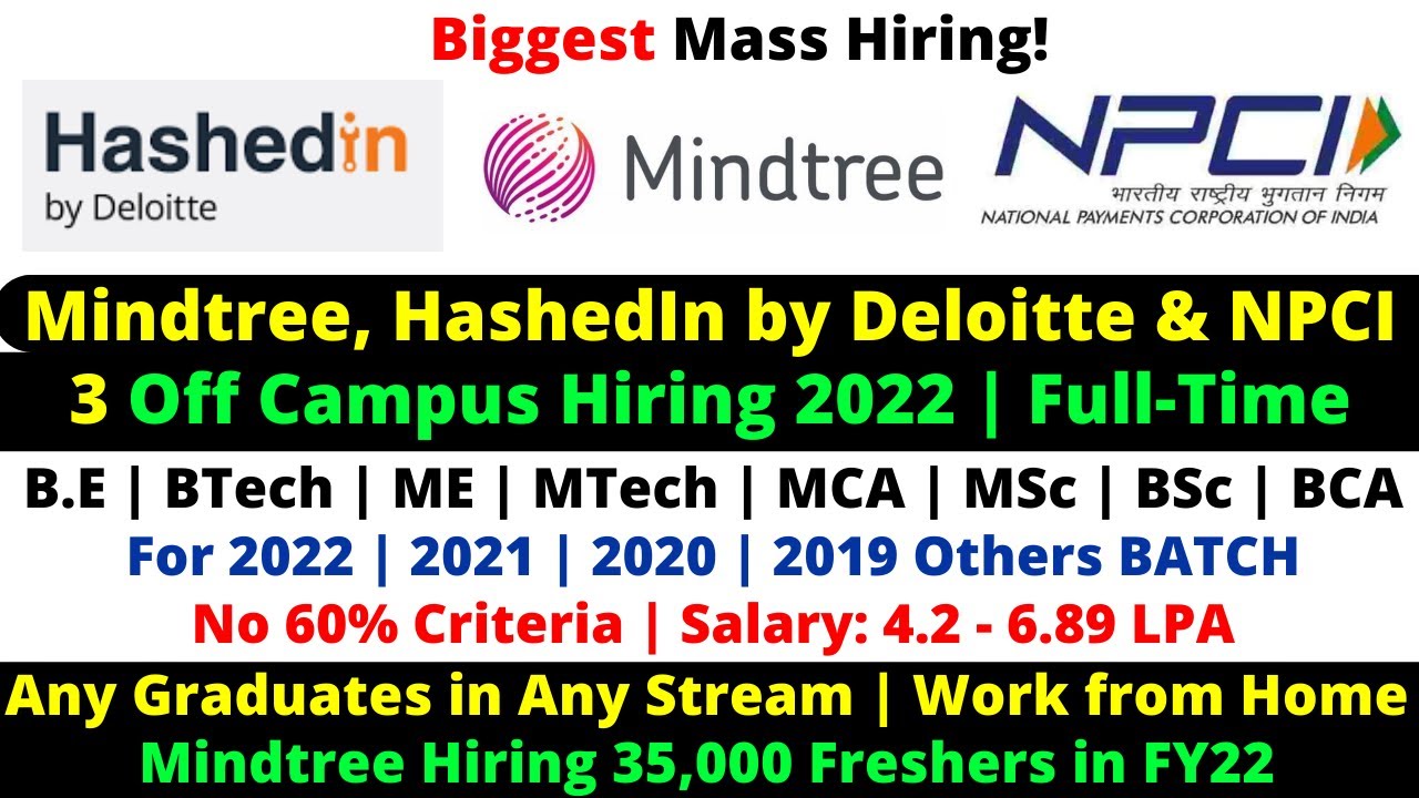 Mindtree/ NPCI/ HashedIn by Deloitte Officially Start Hiring for DevOps, GET & Trainee Engineer Role