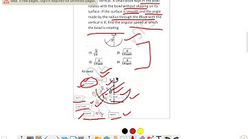 A hemispherical bowl of radius R is set rotating about its axis of symmetry which  is kept vertical