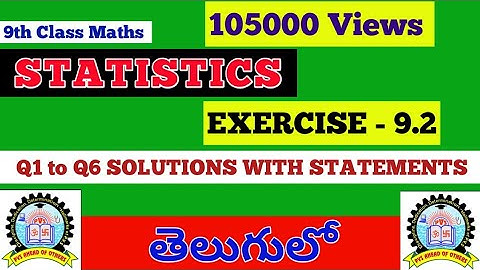 9th Class Maths Statistics Exercise 9.2 in Telugu