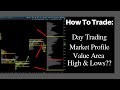 How To Day Trade Market Profile Value Area High And Lows?