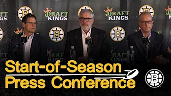 Charlie Jacobs, Neely, and Sweeney address the media at TD Garden ahead of the 2025-26 NHL Season
