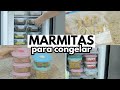 MONTANDO MARMITAS PARA CONGELAR: ALMOÇO E OUTRAS REFEIÇÕES