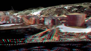 Leith Harbour whaling station 3D anaglyph fly-through of laser scan data