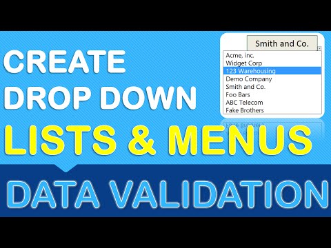 Data Validation Lists & Menus in Excel