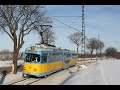 Thüringerwaldbahn und Gothaer Straßenbahn (Düwag GT8 und Tatra KT4D) im Winter, Februar 2021