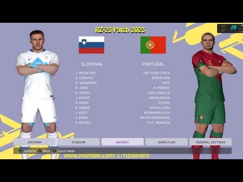 efootball 2024 - Slovenia vs Portugal Euro 2024 qualifiers full match pc Gameplay 4k