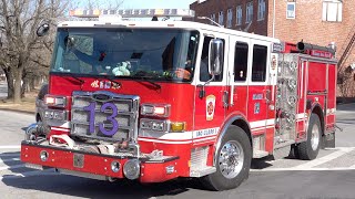 Baltimore City Fire Department Engine 13 Responding