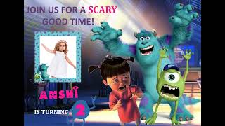 Monster Inc pink - Birthday- video invitation - Etsy - Monster sully - Mike - Girl birthday - Boo