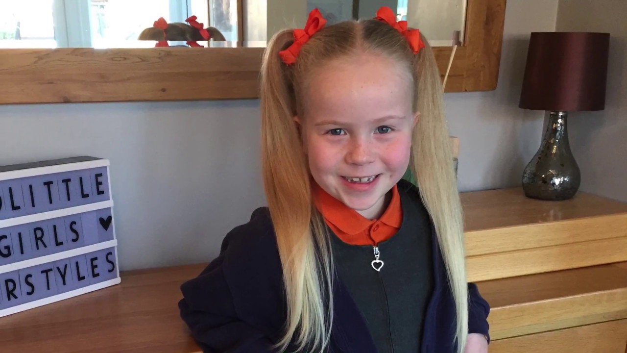 Inverted Heart Pigtails Hair Tutorial By Two Little Girls