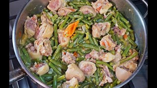 String Beans With Salted Pigtails In Coconut Milk Caribbeanpot