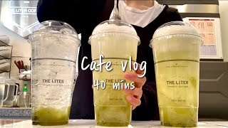 (Sub)💚🥂카페브이로그 40분 모아보기🥂💚 / cafe vlog / 카페 브이로그 / 더리터 / asmr / 40mins cafe vlog