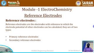 Lecture Video_18CHE22_Module 3_Reference Electrode_ Dr Hari Krishna S
