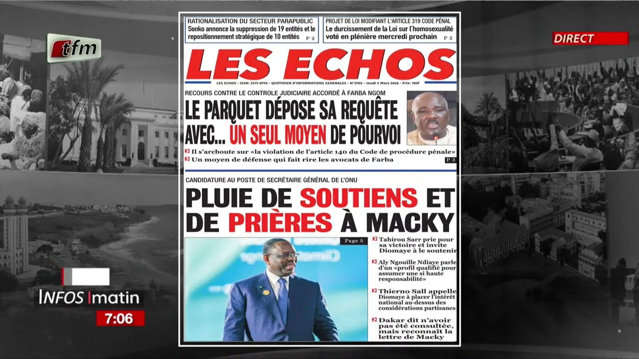 Yenekay yi ak Malick THIANDOUM - Infos matin du 05 Mars 2026