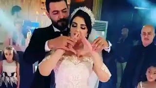 لحظه تبديل الدبله من اليمين للشمال ⁦♥️⁩💍💋 واجمل فرحه للعروسين 👰