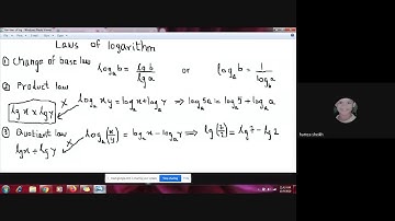 Online recording- Add Maths- 4037- Laws of Logarithm- Ex 3.5