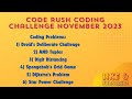 CodeRush Coding Challenge November 2023 | Software Developer | Coding Questions |