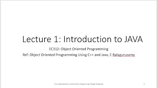 Mod5: Lec1- Introduction and Overview of Java