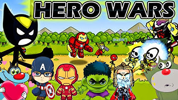 Noob vs Pro vs Hacker HERO WARS SuperStickmanDefense with Oggy jack| ApointalexGaming| oggy gaming