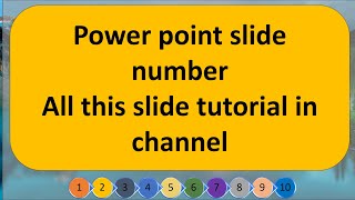 Slide page numbering trick subscribe and like for more tutorial